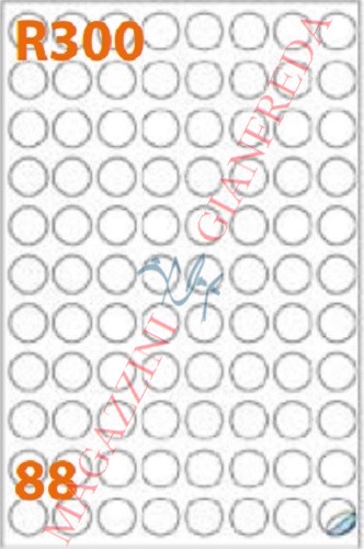MARKIN R300 ORO ETICHETTE Ø MM 20 AUTOADESIVE PERMANENTI ROTONDE. 100 FOGLI A4 DA 88 ETICHETTE ROTONDE